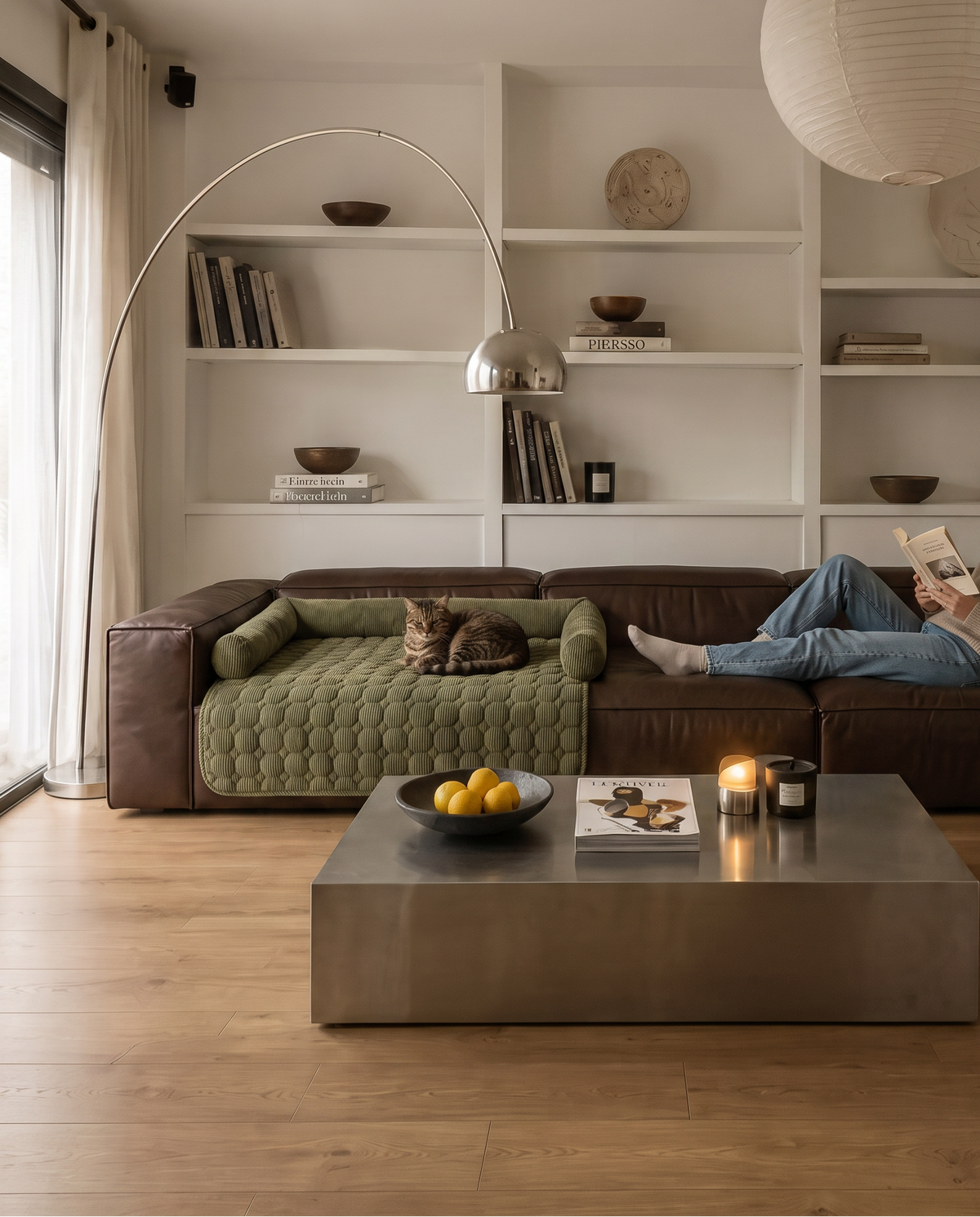 Cloudpaw sofa protector in gebruik tijdens het dagelijks leven op de bank